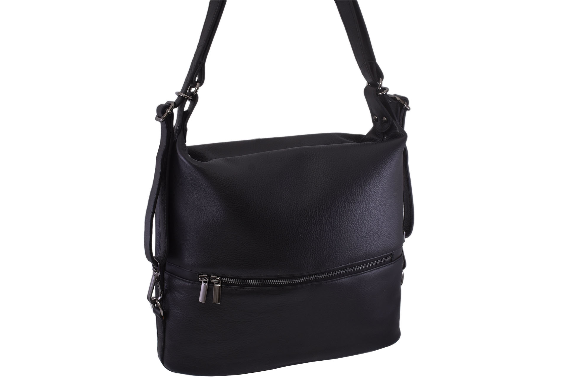 E-shop Dámska kožená kabelka čierna 250701