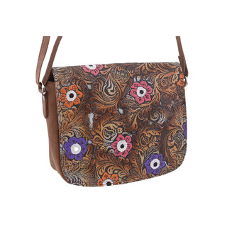 Dámska kožená crossbody kabelka béžová 450112