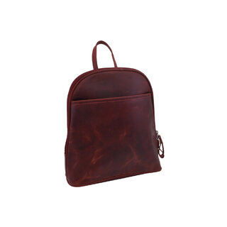 Dámska kožená crossbody kabelka červená 250101