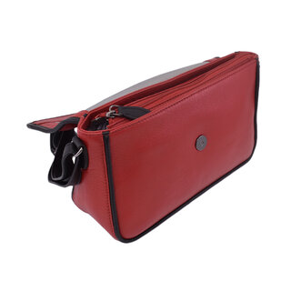 Dámska kožená crossbody kabelka červená 250117