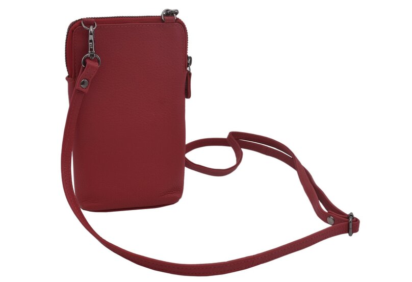 Dámska kožená crossbody kabelka červená 2511539