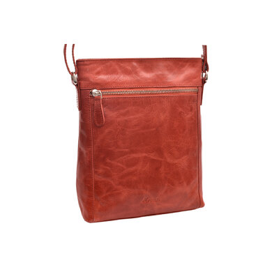 Dámska kožená crossbody kabelka červená 260104