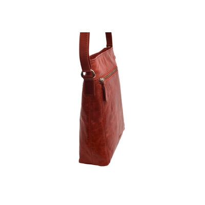 Dámska kožená crossbody kabelka červená 260104