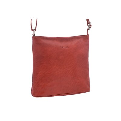Dámska kožená crossbody kabelka červená 260112