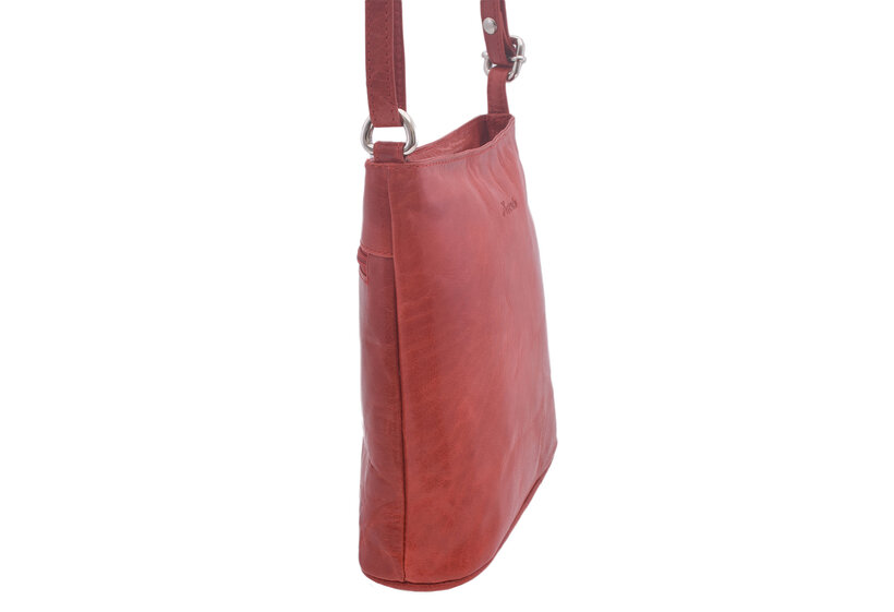 Dámska kožená crossbody kabelka červená 260112