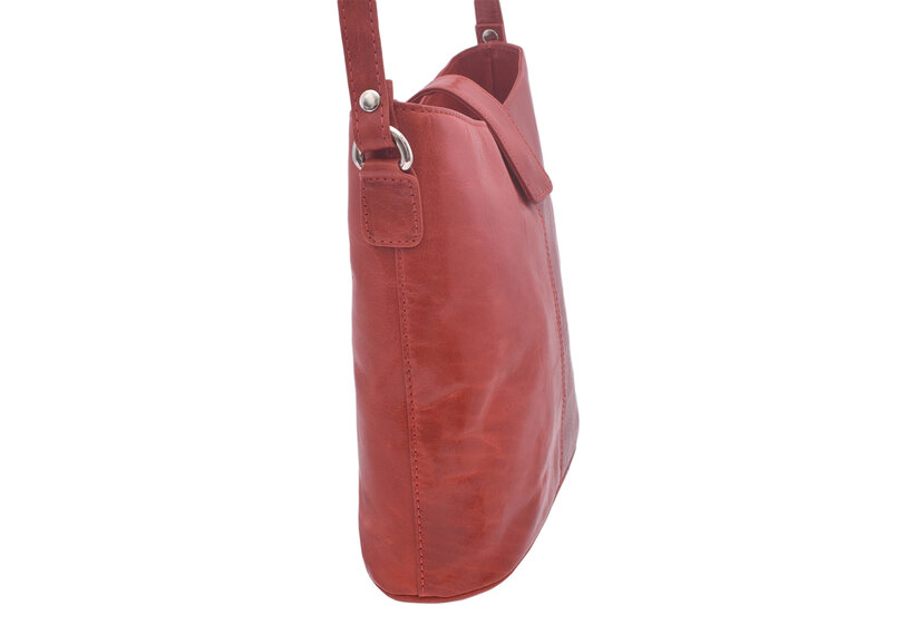 Dámska kožená crossbody kabelka červená 260113