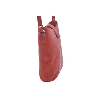 Dámska kožená crossbody kabelka červená 260113