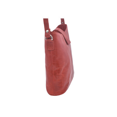 Dámska kožená crossbody kabelka červená 260113