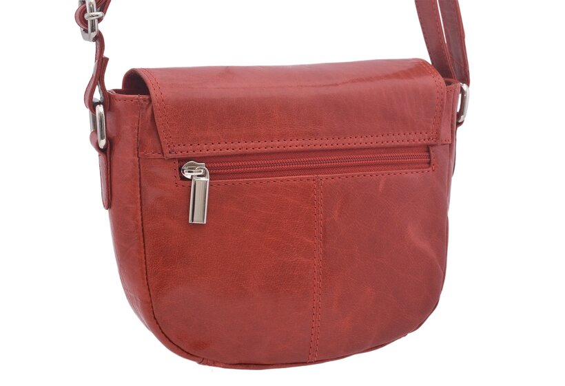 Dámska kožená crossbody kabelka červená 260115