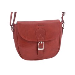 Dámska kožená crossbody kabelka červená 260115