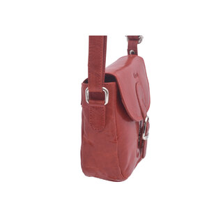 Dámska kožená crossbody kabelka červená 260115