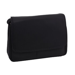 Dámska kožená crossbody kabelka čierna 220108