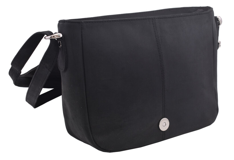 Dámska kožená crossbody kabelka čierna 250112