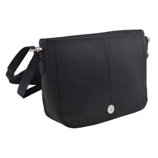 Dámska kožená crossbody kabelka čierna 250112