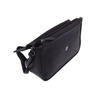 Dámska kožená crossbody kabelka čierna 250117