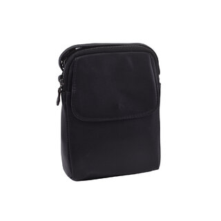 Dámska kožená crossbody kabelka čierna 250118