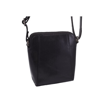Dámska kožená crossbody kabelka čierna 250125