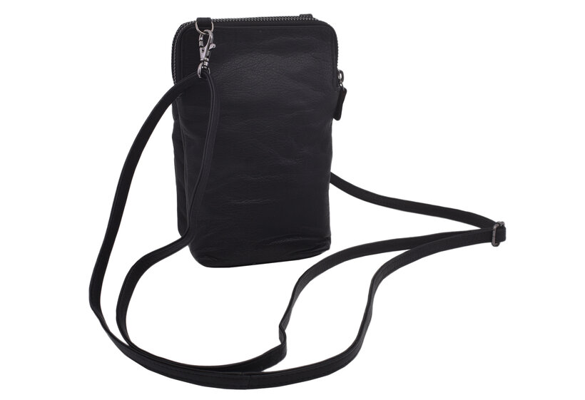 Dámska kožená crossbody kabelka čierna 2511538