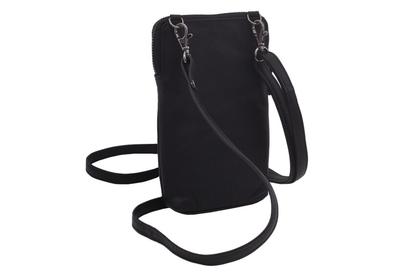 Dámska kožená crossbody kabelka čierna 2511539