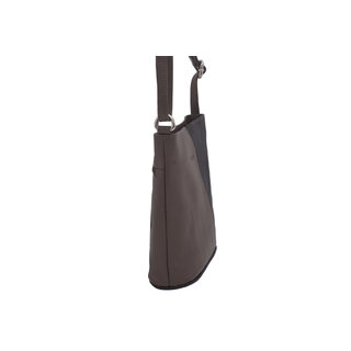 Dámska kožená crossbody kabelka hnedá/tmavohnedá 260112