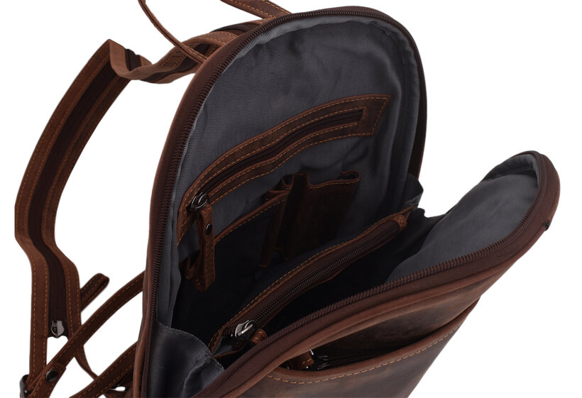 Dámska kožená crossbody kabelka hnedý hunter 250101