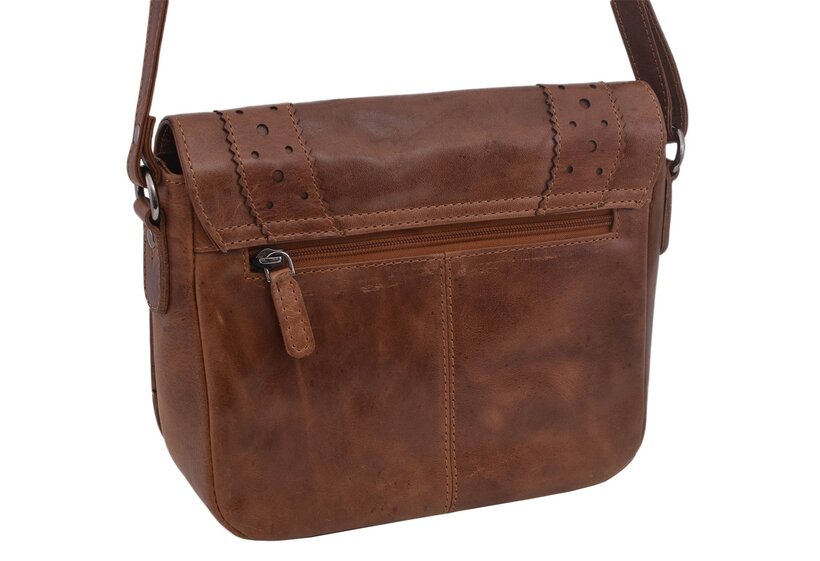 Dámska kožená crossbody kabelka koňak 210112