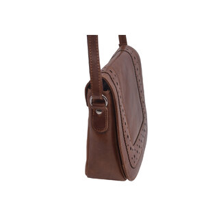 Dámska kožená crossbody kabelka koňak 210112