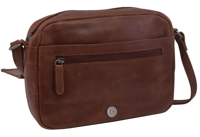 Dámska kožená crossbody kabelka koňak 210115