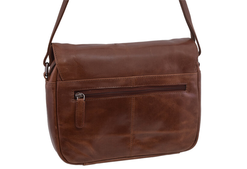 Dámska kožená crossbody kabelka koňak 210115