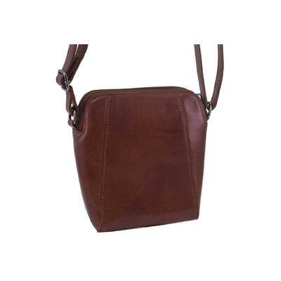 Dámska kožená crossbody kabelka koňak 250125