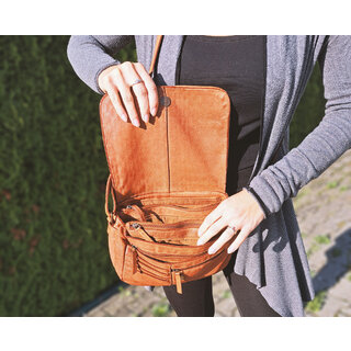Dámska kožená crossbody kabelka koňak 270108
