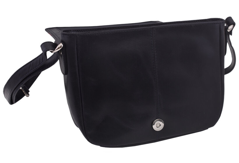 Dámska kožená crossbody kabelka modrá 450112