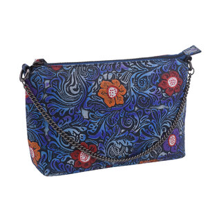 Dámska kožená crossbody kabelka modrá 450113
