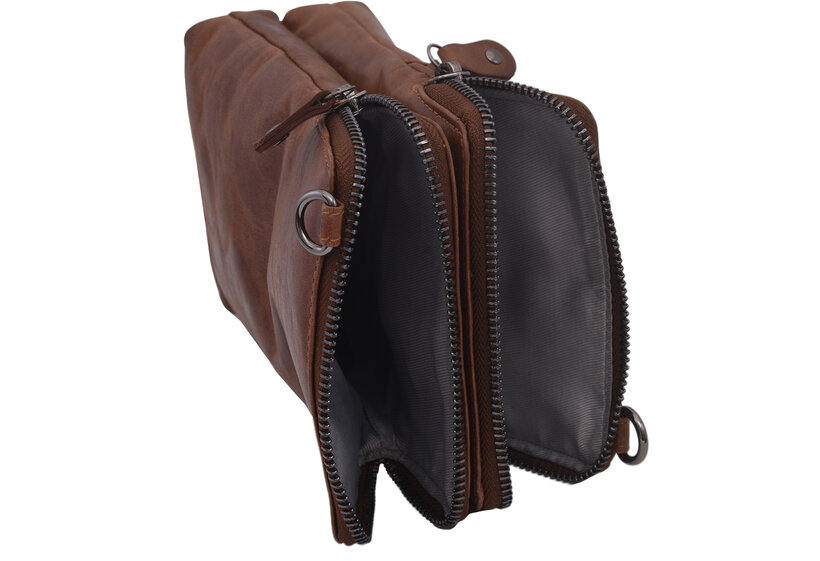Dámska kožená crossbody kabelka tan 2111510