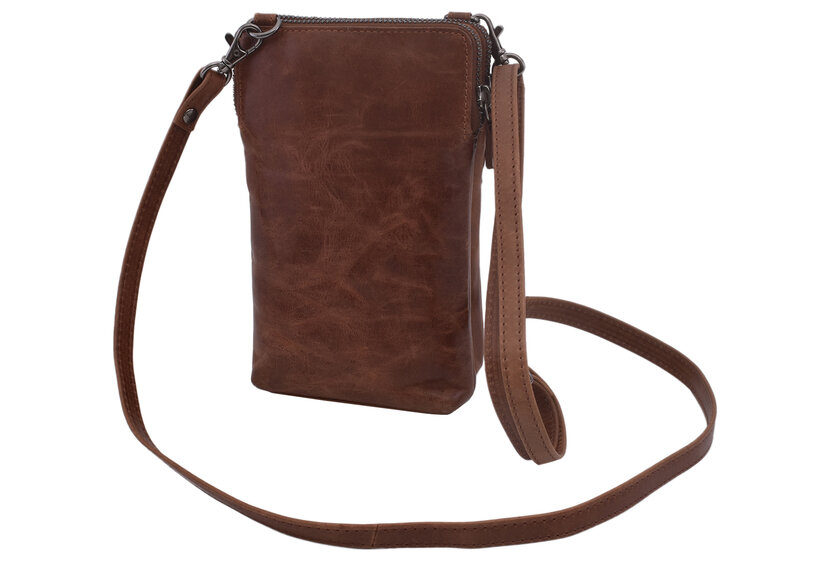 Dámska kožená crossbody kabelka tan 2111510