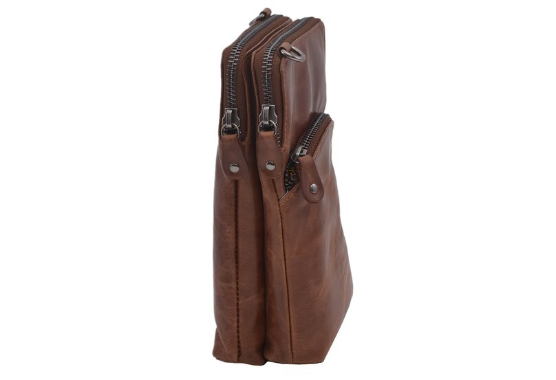 Dámska kožená crossbody kabelka tan 2111510