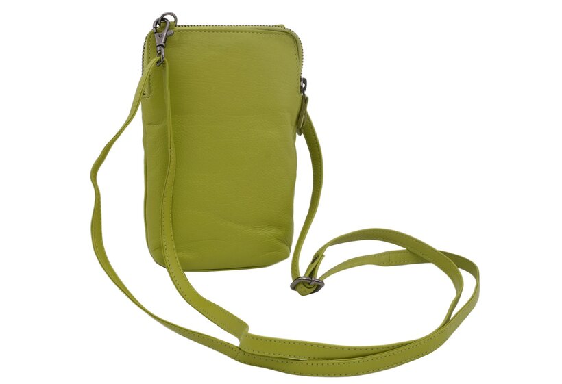 Dámska kožená crossbody kabelka zelená 2511538