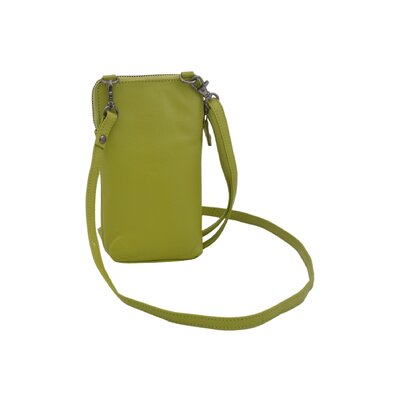 Dámska kožená crossbody kabelka zelená 2511539