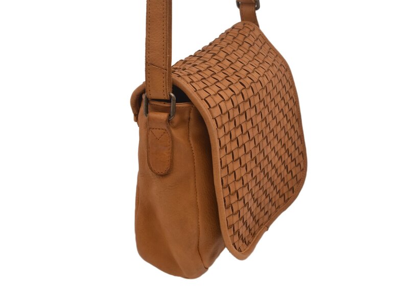 Dámska kožená crossbody kabelka žltá 270112