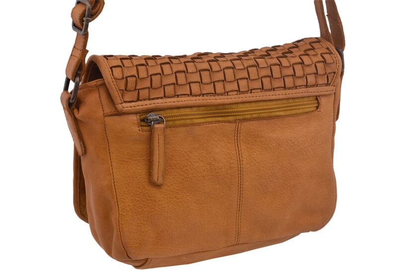 Dámska kožená crossbody kabelka žltá 270112