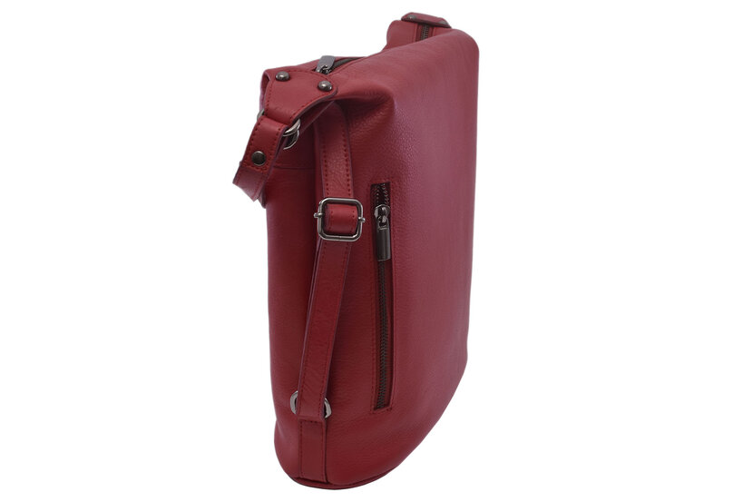 Dámska kožená kabelka červená 250702