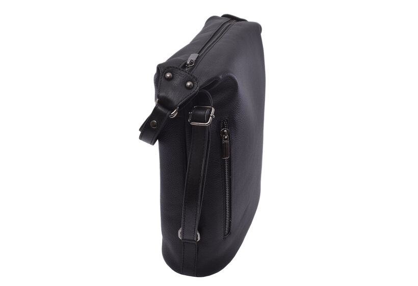Dámska kožená kabelka čierna 250702