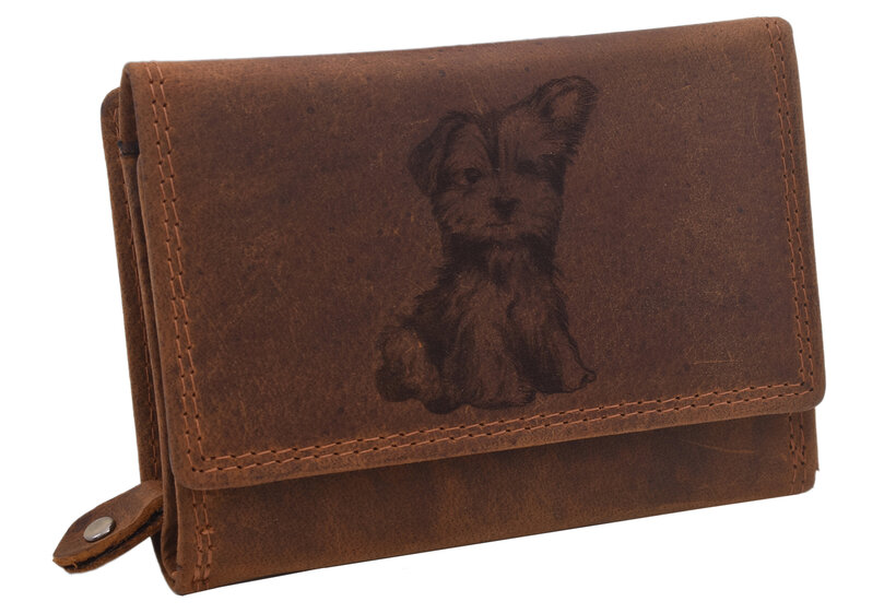 Dámska peňaženka MERCUCIO camel vzor 78 yorkshire terrier 3511823