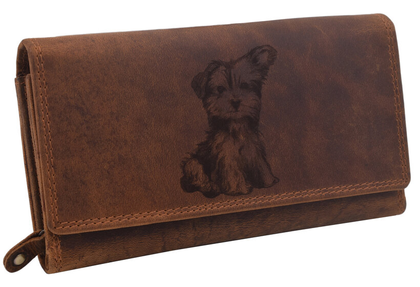 Dámska peňaženka MERCUCIO camel vzor 78 yorkshire terrier 3511835