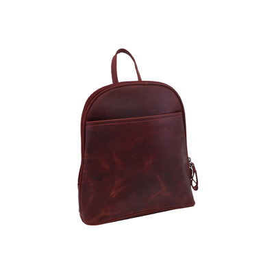 Dámsky kožený batoh červený 250101