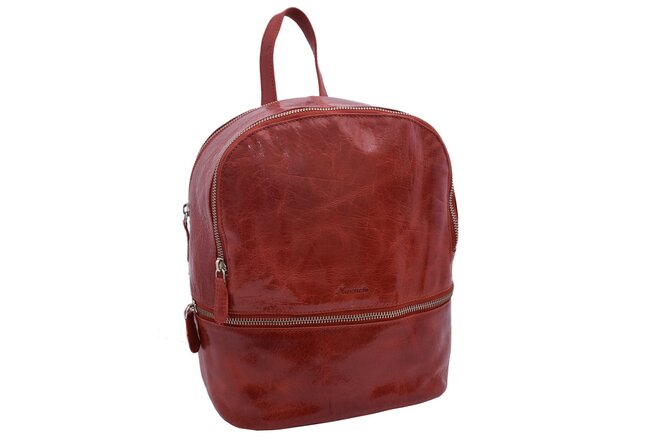 Dámsky kožený batoh červený 4603
