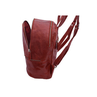 Dámsky kožený batoh červený 4603 (akcia)