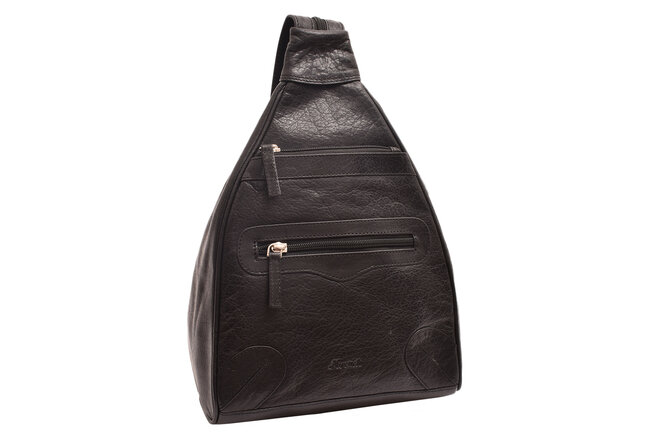 Dámsky kožený batoh čierny 4602