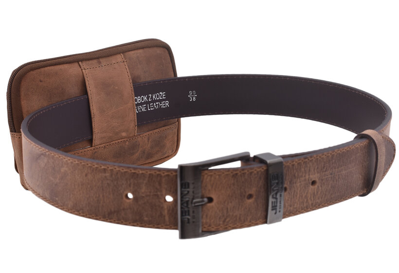 Kožené puzdro na opasok svetlý tan hunter 250899