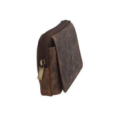 Kožené puzdro na opasok tmavý tan hunter 250899
